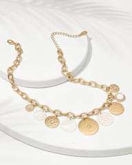 Madeira Mother of Pearl Statement Necklace
