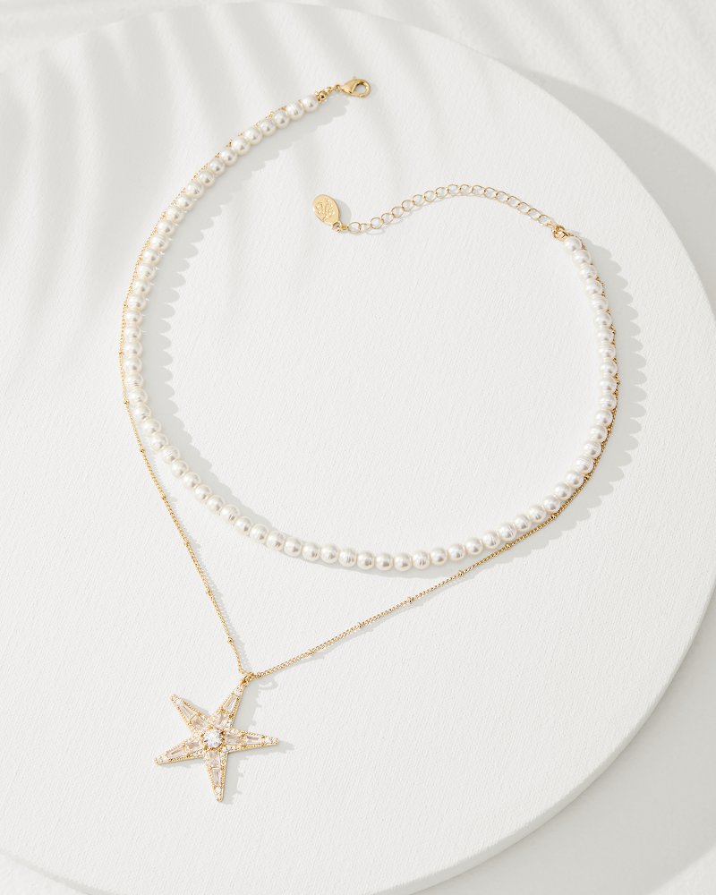 Moments in Paradise Star Layered Pearl Necklace