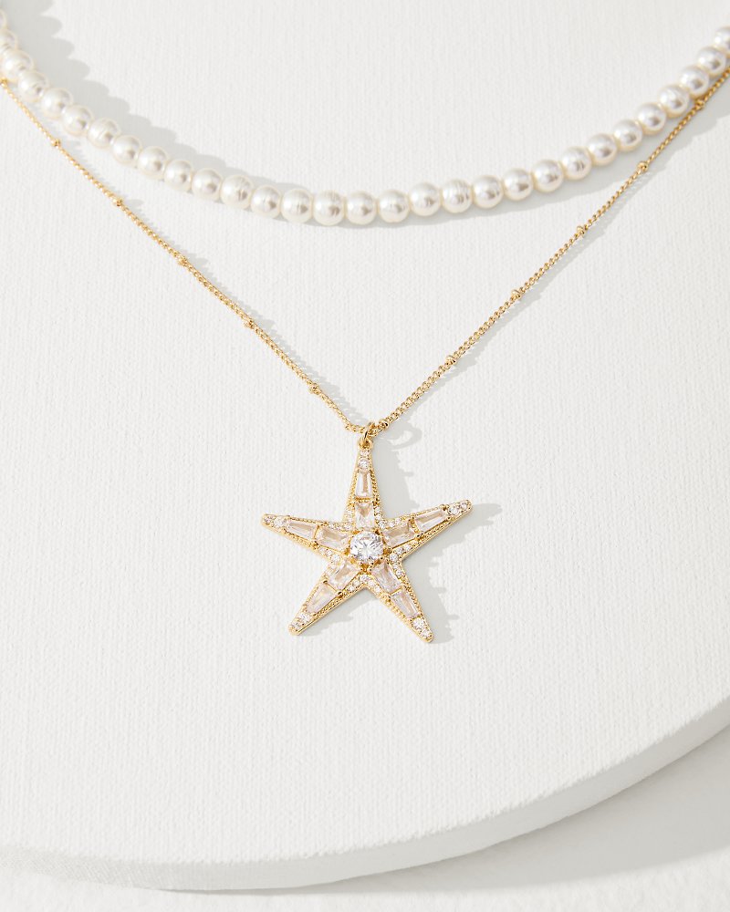 Moments in Paradise Star Layered Pearl Necklace