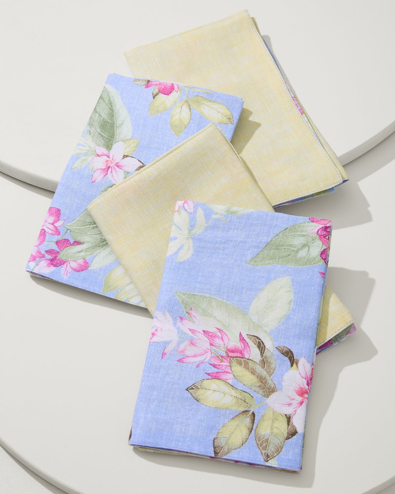 Ray Upcycled Reversible Linen Dinner Napkins - Set of 4