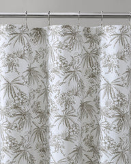 Pen and Ink Bahama Brown Palm Shower Curtain