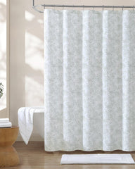 Pen and Ink Spring Green Palm Shower Curtain