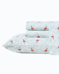 Flamingo Santa 4-Piece King Sheet Set