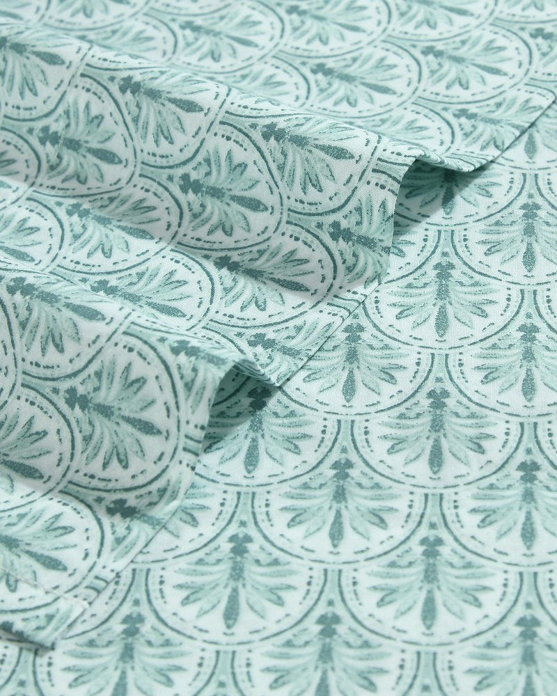 Coastal Batik Green 4-Piece Queen Sheet Set