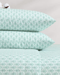 Coastal Batik Green 4-Piece Queen Sheet Set