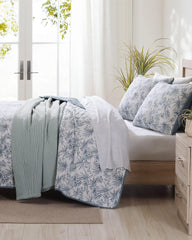 Pen and Ink Palm Reversible 2-Piece Twin Quilt Set