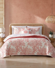 Coral Garden Reversible 2-Piece Twin Quilt Set