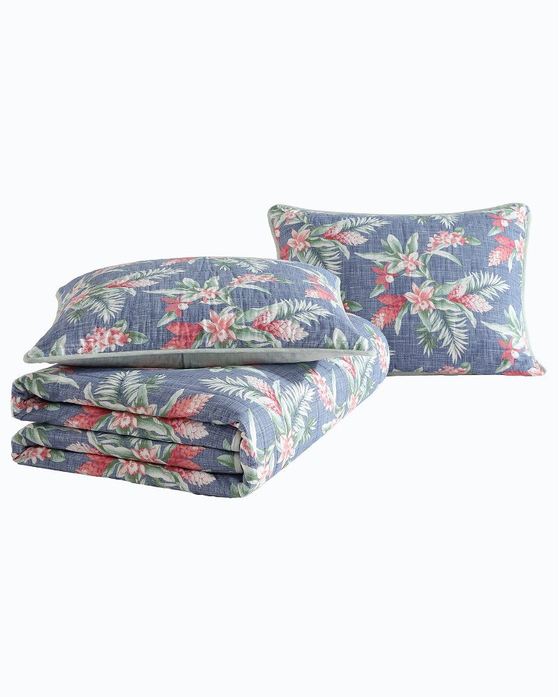 Floral Enchantment Reversible 3-Piece Full/Queen Quilt Set