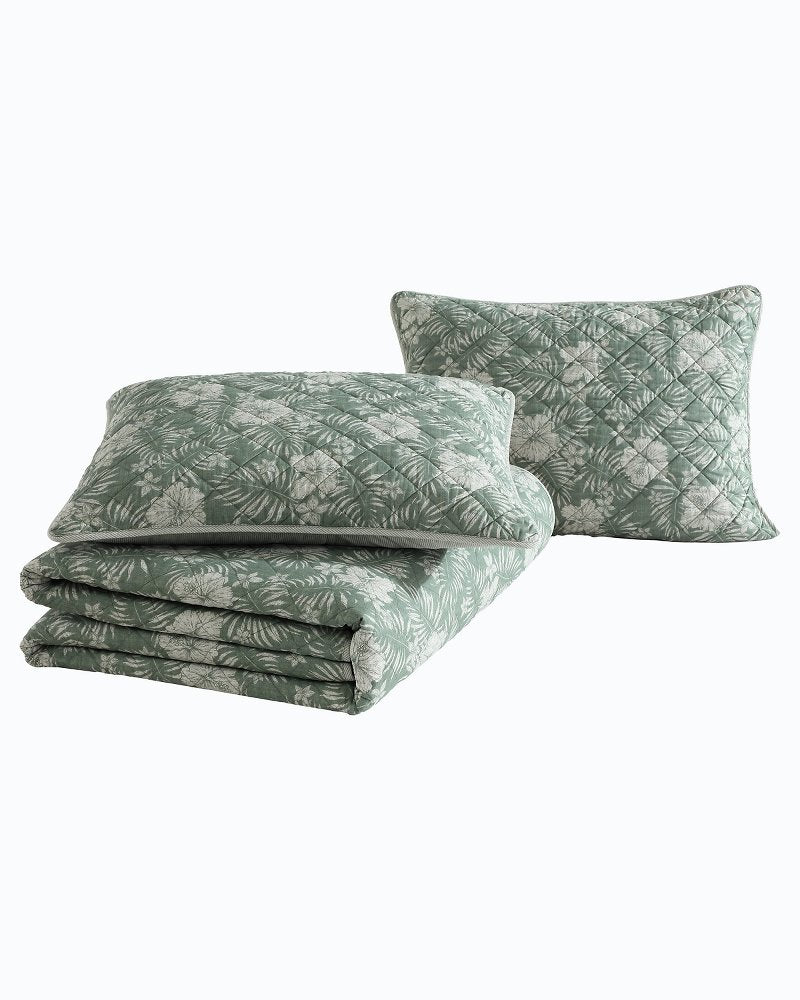 Hibiscus Jungle Reversible 3-Piece Full/Queen Quilt Set