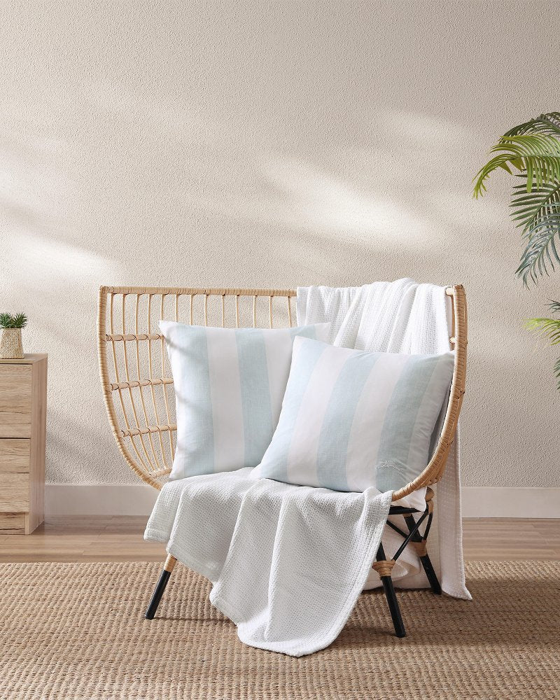 Awning Stripe Blue Decorative Pillow