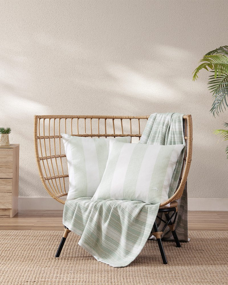 Awning Stripe Green Decorative Pillow