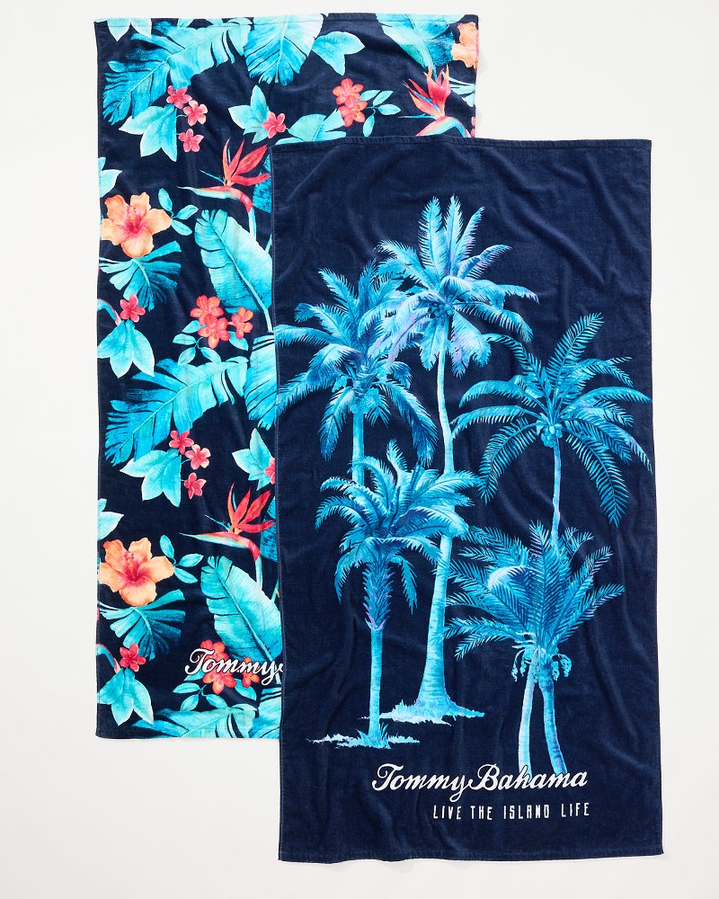 Palms Grove & Blue Muse Beach Towels — Set of 2