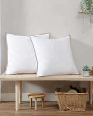 Bahama Basic Canvas White European Shams - Set of 2