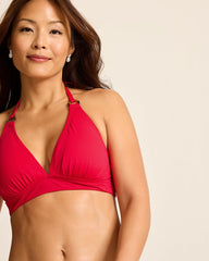 Pearl Ring Halter Bikini Top