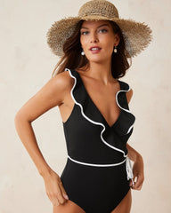 Island Cays Cabana Wrap-Front One-Piece Swimsuit