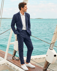 Nova Wave Half-Elastic Waist Seersucker Pants