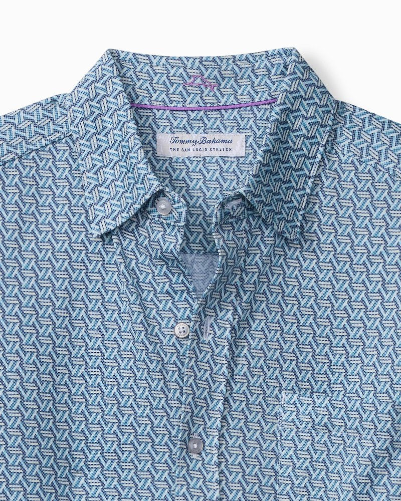 San Lucio Plaza Geo Knit Stretch Shirt