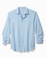 Barbados Breeze Playa Plaid Stretch-Linen Long-Sleeve Shirt