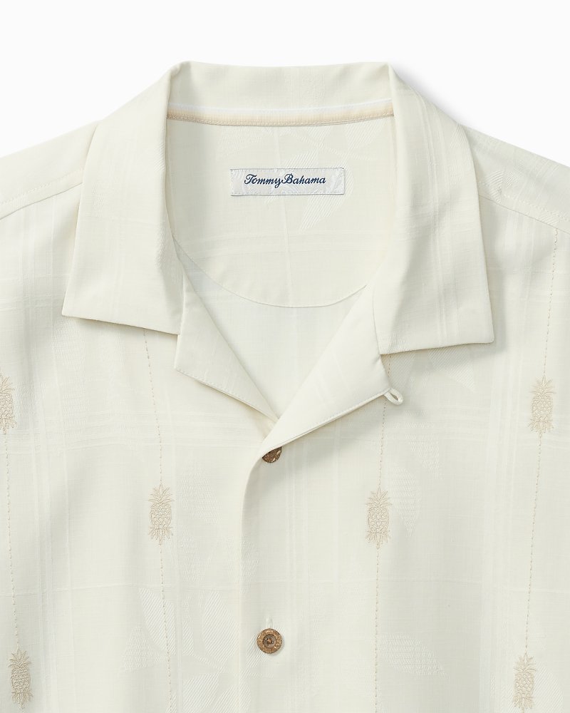Pina Palms Embroidered Silk Camp Shirt
