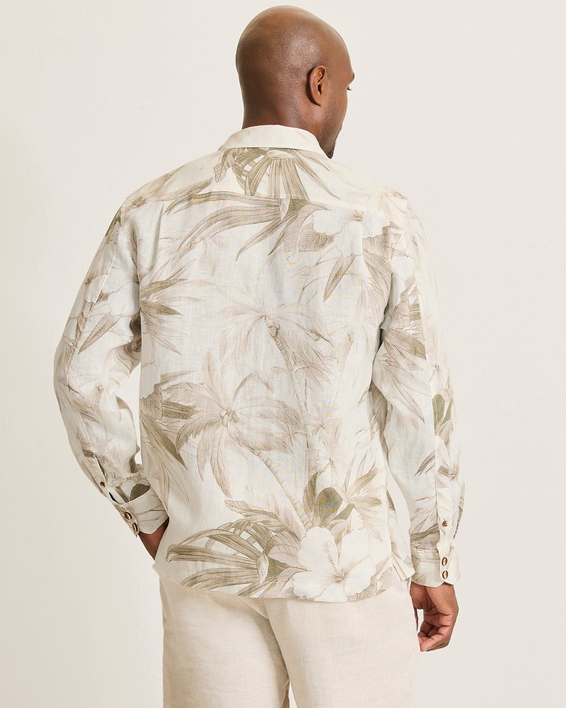 Flora Oasis Long-Sleeve Linen Shirt