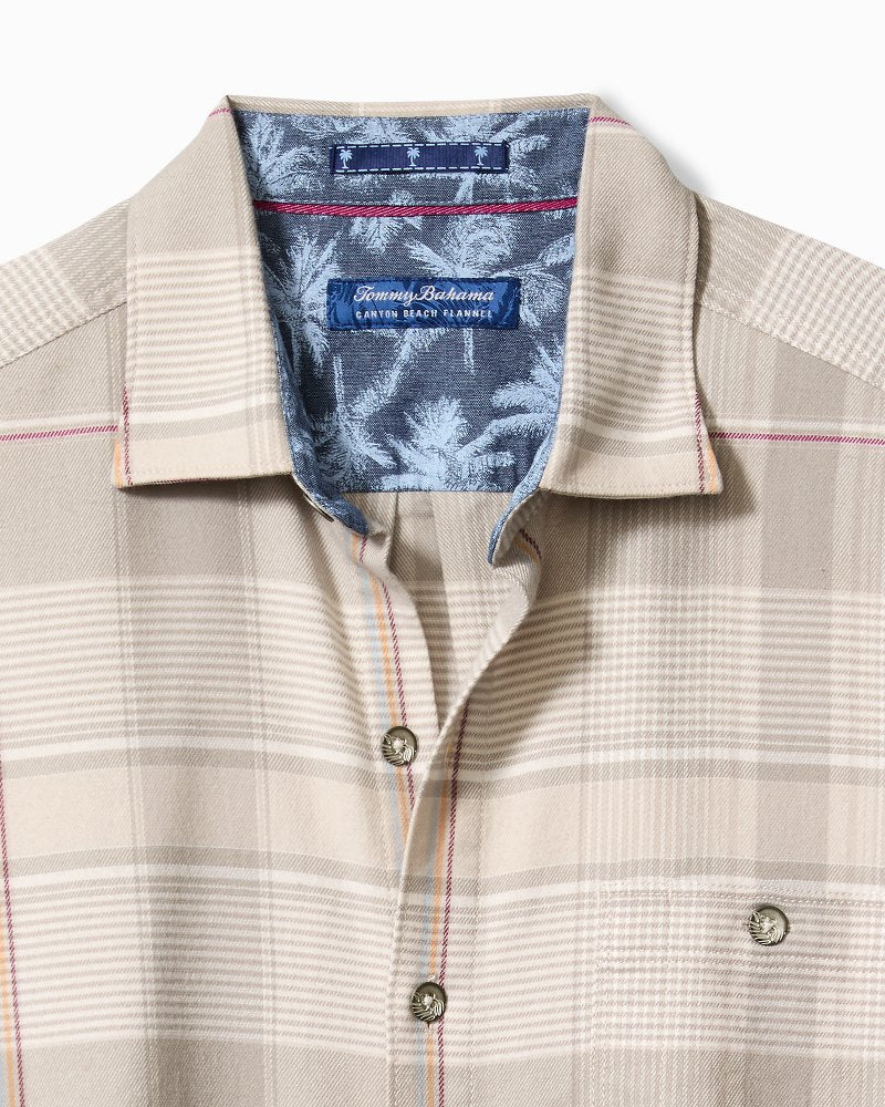 Canyon Beach Pebble Cay Plaid Stretch Flannel Shirt