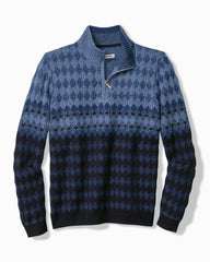 Ombré Argyle Half-Zip Sweater