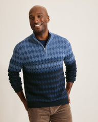 Ombré Argyle Half-Zip Sweater