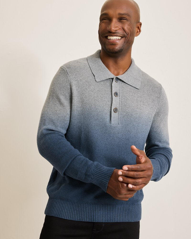 Ombré Dip-Dye Sweater Polo