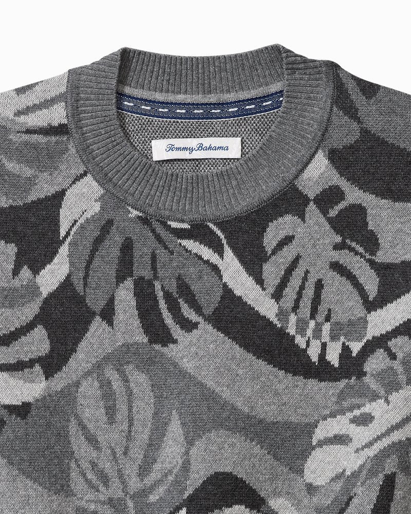 Monstera Camouflage Crew Sweater