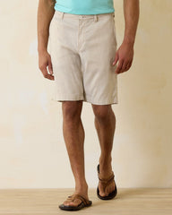 Beach Coast Linen-Blend Flat-Front 10-Inch Shorts