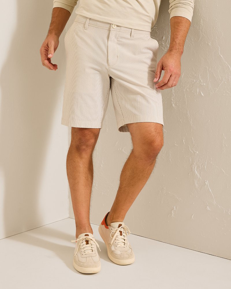 Nova Wave Seersucker Sand Stripe 9-Inch Shorts