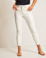 Metallic High-Rise Ankle Jeans