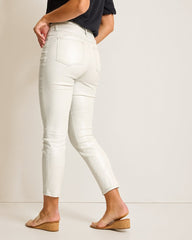 Metallic High-Rise Ankle Jeans