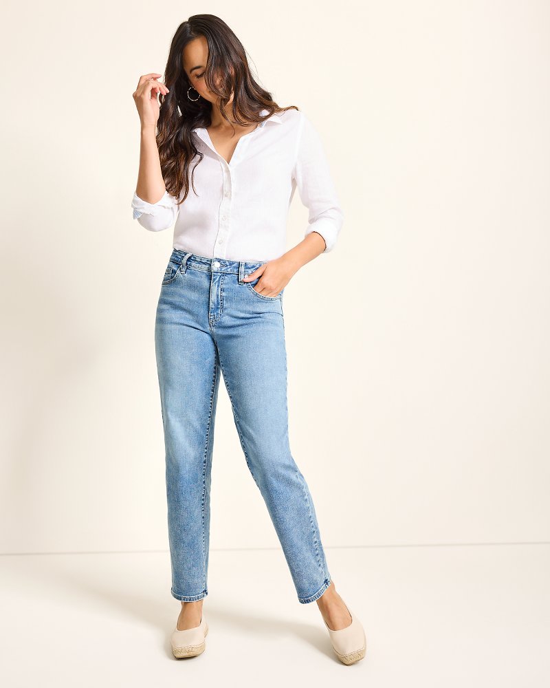 High-Rise Straight-Leg Jeans