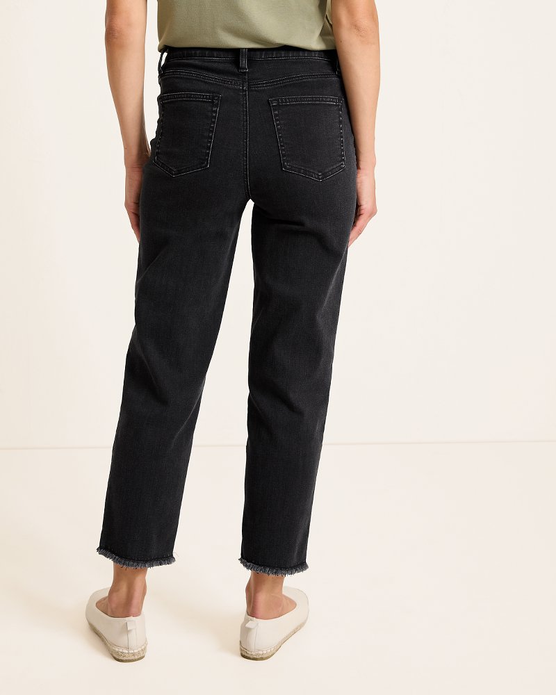High-Rise Cropped Straight-Leg Jeans