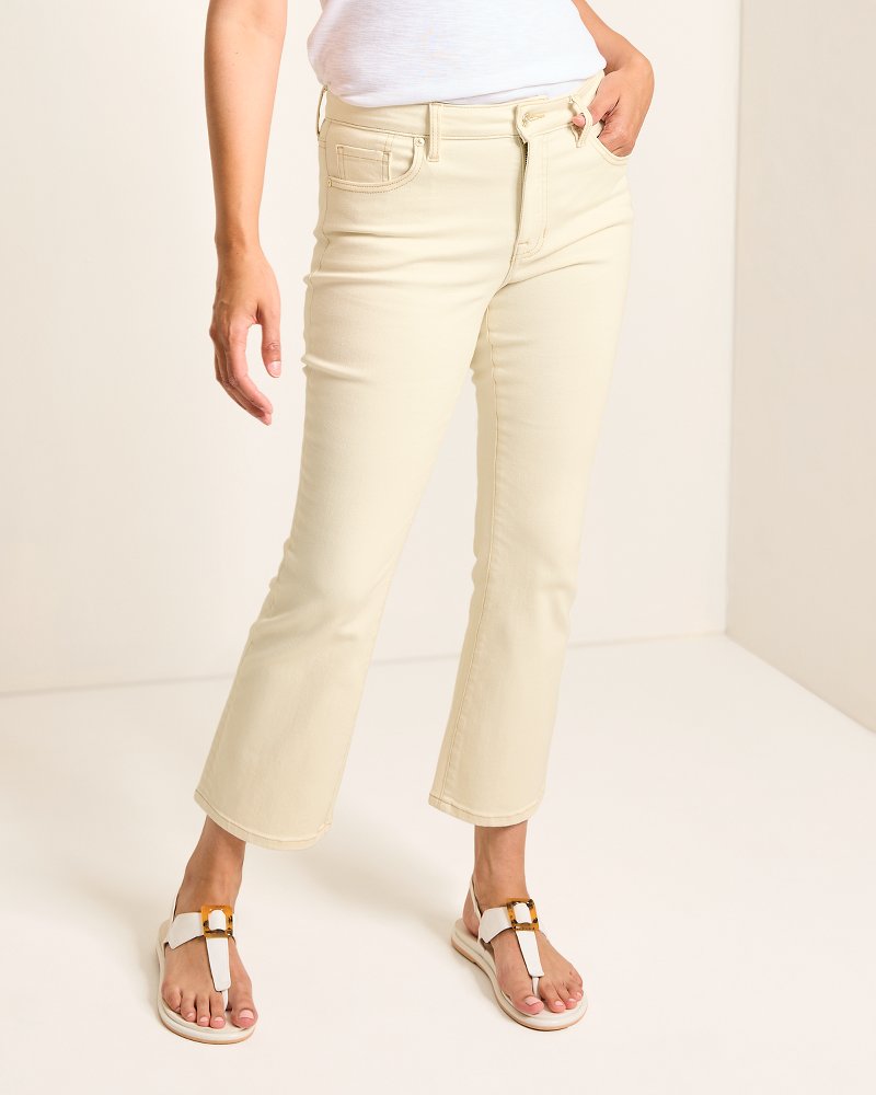 Natural Mid-Rise Cropped Mini Bootcut Jeans