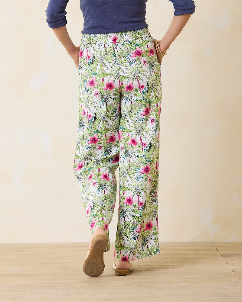 Two Palms Coastal Palms High-Rise Linen Easy Pants