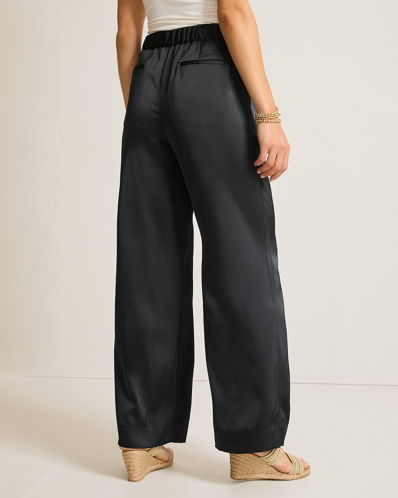 Midnight Sea Satin Easy Pants