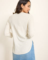 Ashby Isles Metallic Stripe 3/4-Sleeve T-Shirt