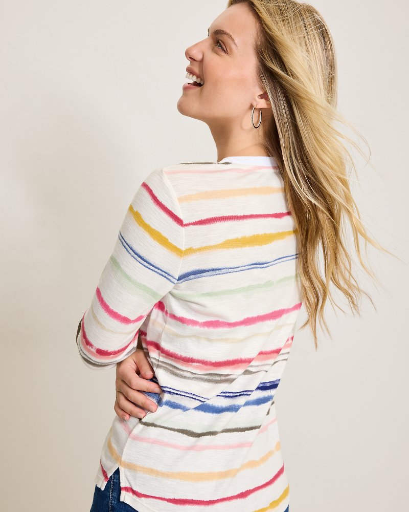 Ashby Isles Sealight Stripe 3/4-Sleeve T-Shirt