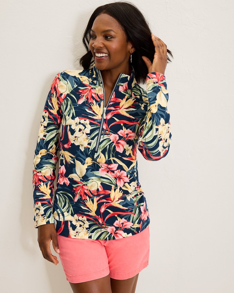 Aruba Flora Amora Half-Zip Sweatshirt