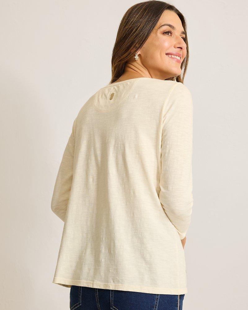 Forever Fronds Embellished Lux 3/4-Sleeve T-Shirt