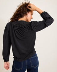 Kauai Long-Sleeve Smocked Top