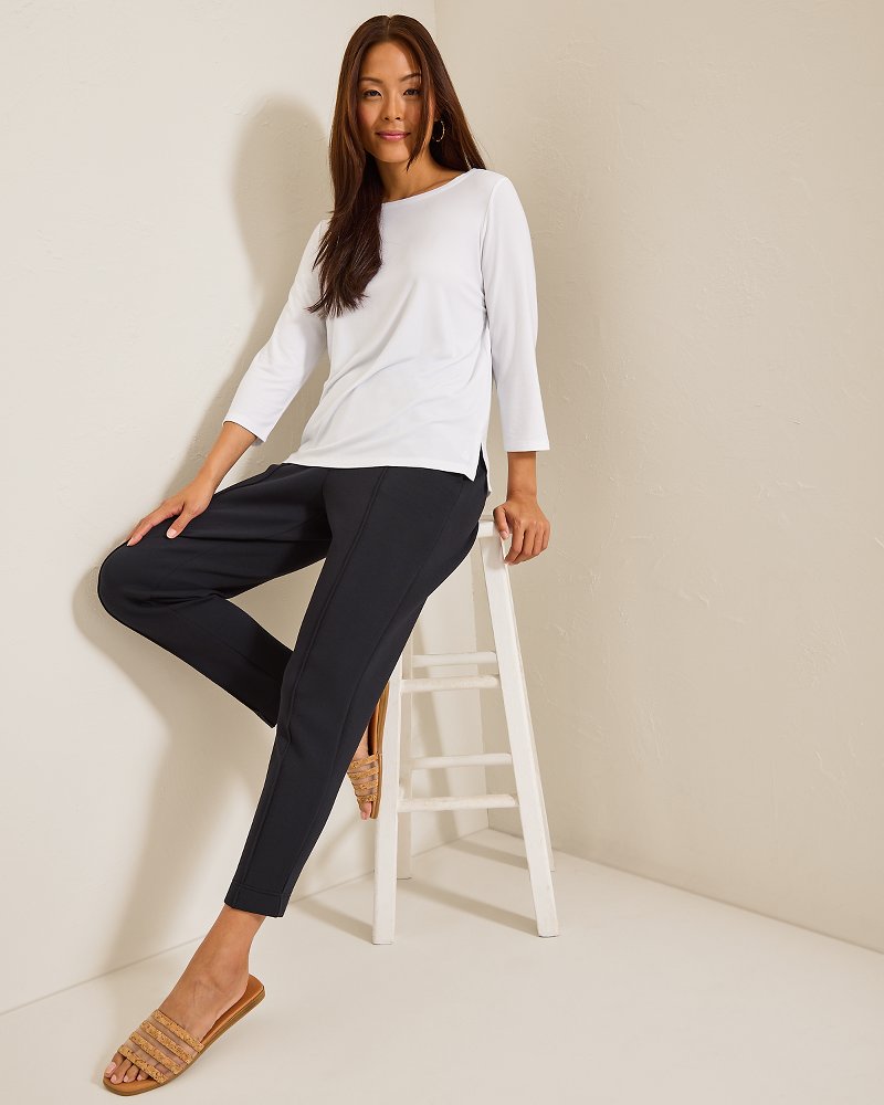 Kona Isles 3/4-Sleeve Boat-Neck Top