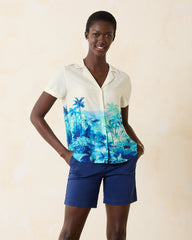 Oceanside Views Talulla Silk Camp Shirt