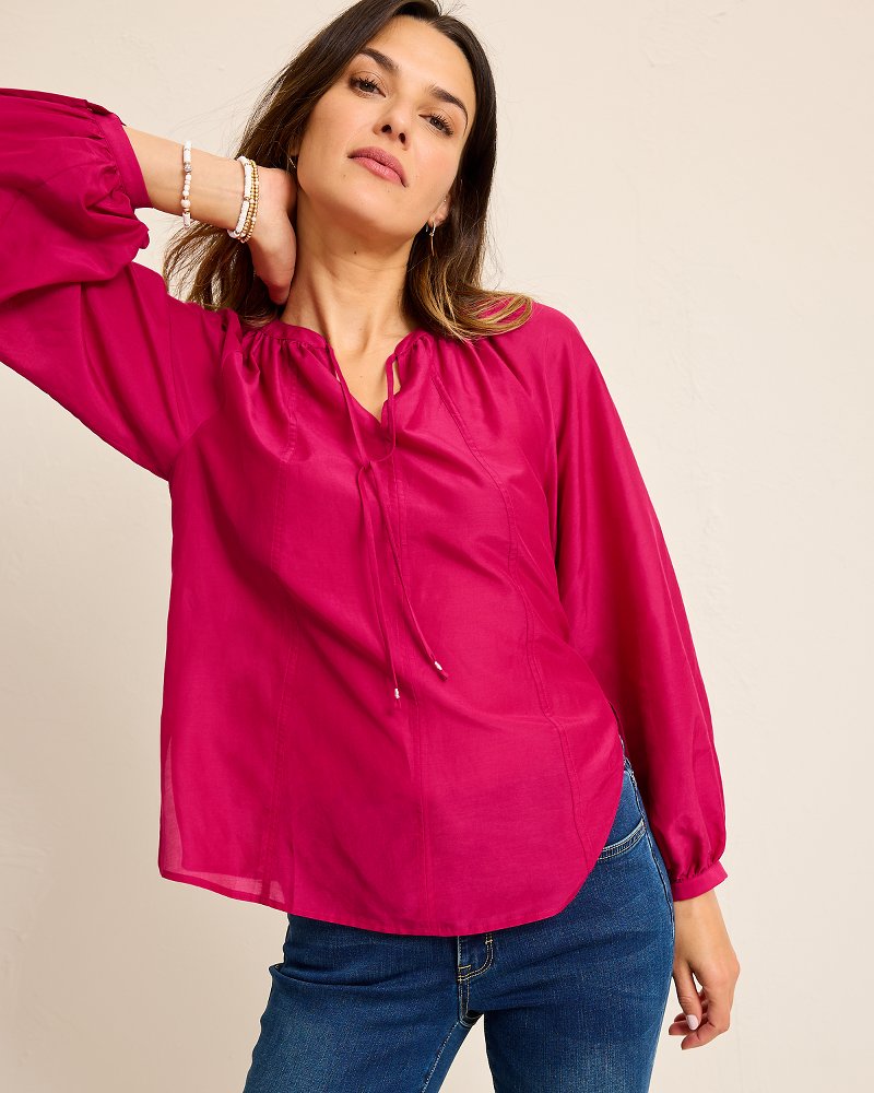Agua Amara Seamed Peasant Top