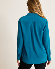 Classic Long-Sleeve Silk Shirt