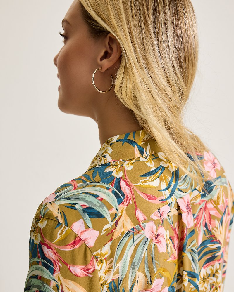 Flora Amora Long-Sleeve Silk Shirt