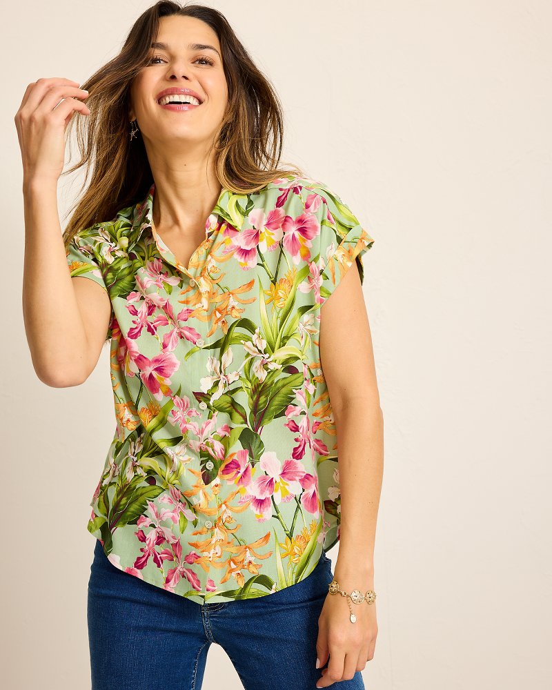 Orchid Bay Silk Camp Shirt