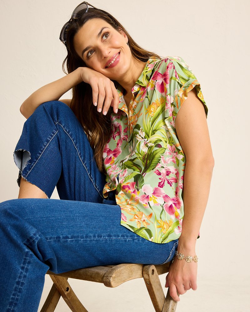 Orchid Bay Silk Camp Shirt